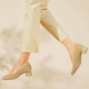 VIVAIA Women’s Melody 2.0 Square Toe Chunky Heels in Nude Peach Size 41 (US 11)